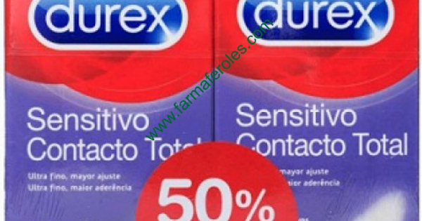 Durex Sensitivo Contacto Total Duplo 2x 12 Preservativos